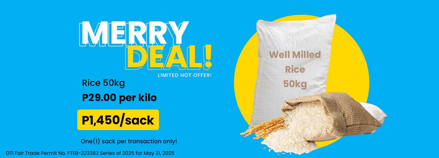 Rice per 29 kilo!